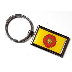 Lancashire Flag County Badge Nickel Plated Keyring