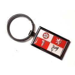 Leicestershire Flag County Badge Nickel Plated Keyring