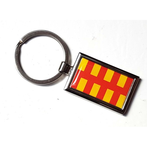 Northumberland Flag County Badge Nickel Plated Keyring