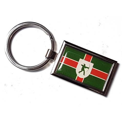 Nottinghamshire Flag County Badge Nickel Plated Keyring