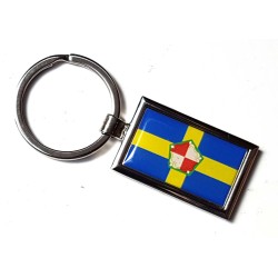 Pembrokeshire Flag County Badge Nickel Plated Keyring