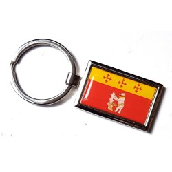 Warwickshire Flag County Badge Nickel Plated Keyring