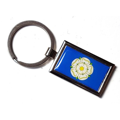 Yorkshire Flag County Badge Nickel Plated Keyring