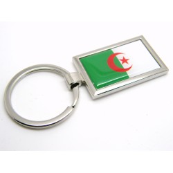Algeria Flag Badge Nickel Plated Keyring