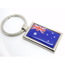 Australia Flag Badge Nickel Plated Keyring
