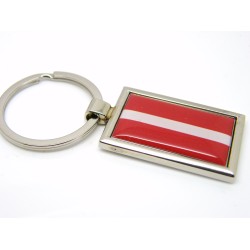 Austria Flag Badge Nickel Plated Keyring