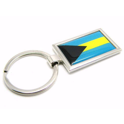 Bahamas Flag Badge Nickel Plated Keyring