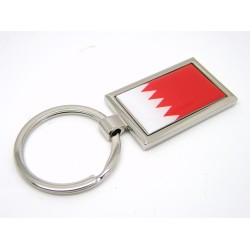 Bahrain Flag Badge Nickel Plated Keyring
