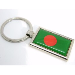 Bangladesh Flag Badge Nickel Plated Keyring